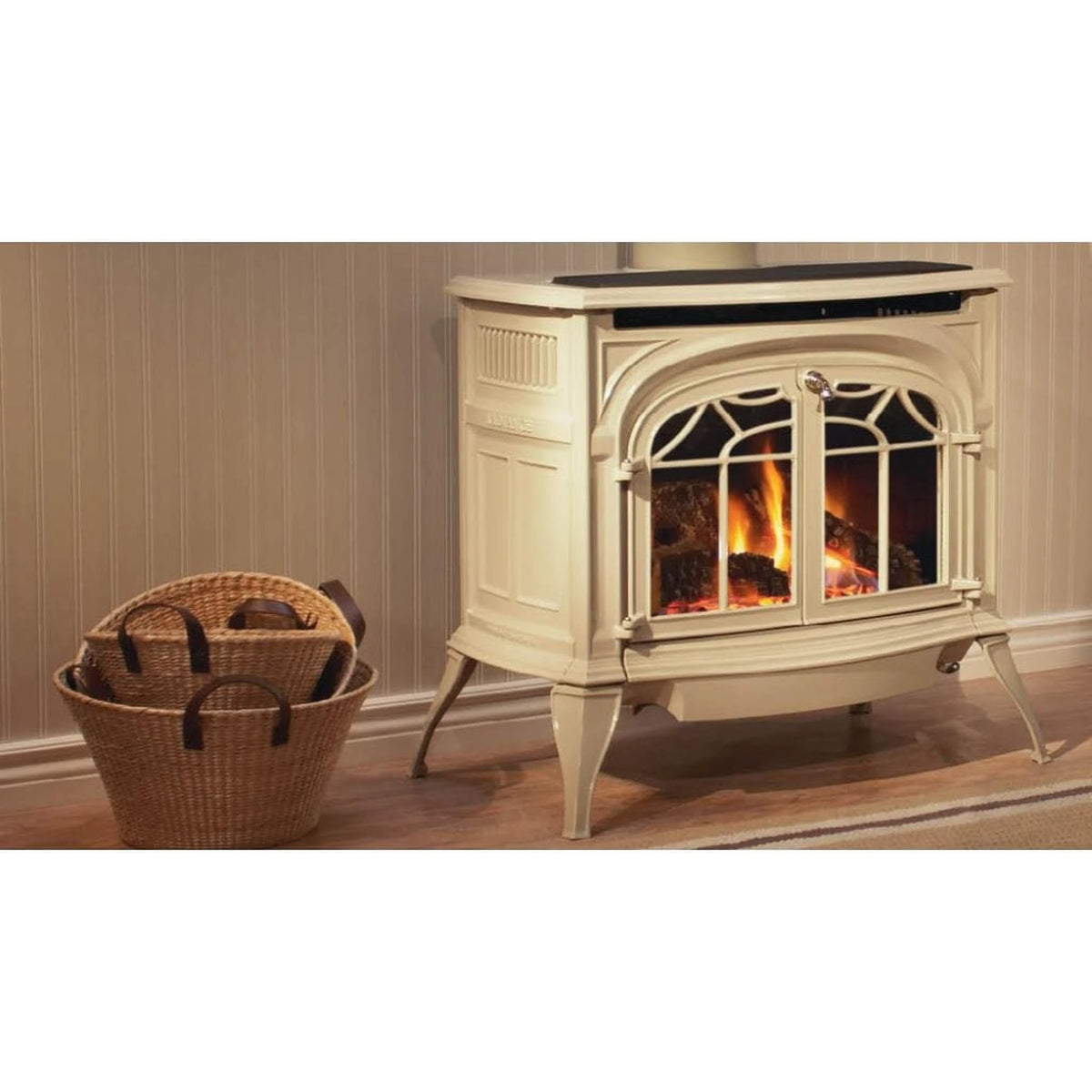 Vermont Castings Radiance 31-Inch Cast Iron Direct Vent Gas Stove in Majolica Brown - Natural Gas, Standing Pilot - View 5