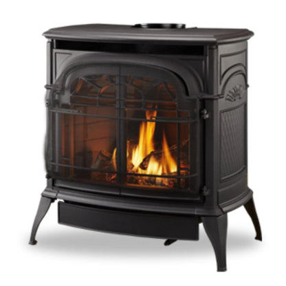 Vermont Castings Stardance 25-Inch Cast Iron Direct Vent Gas Stove in Bordeaux Enamel - Natural Gas, Standing Pilot - View 4