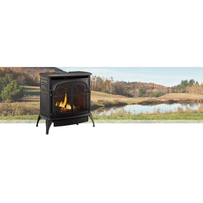 Vermont Castings Stardance 25-Inch Cast Iron Direct Vent Gas Stove in Majolica Brown - Propane (LP), IntelliFire Touch Ignition - View 9