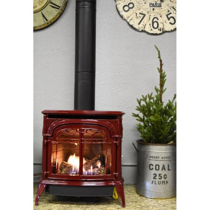 Vermont Castings Stardance 25-Inch Cast Iron Direct Vent Gas Stove in Majolica Brown - Propane (LP), Standing Pilot - View 6
